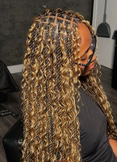 Small Medium Boho Braids at Benstar Salon